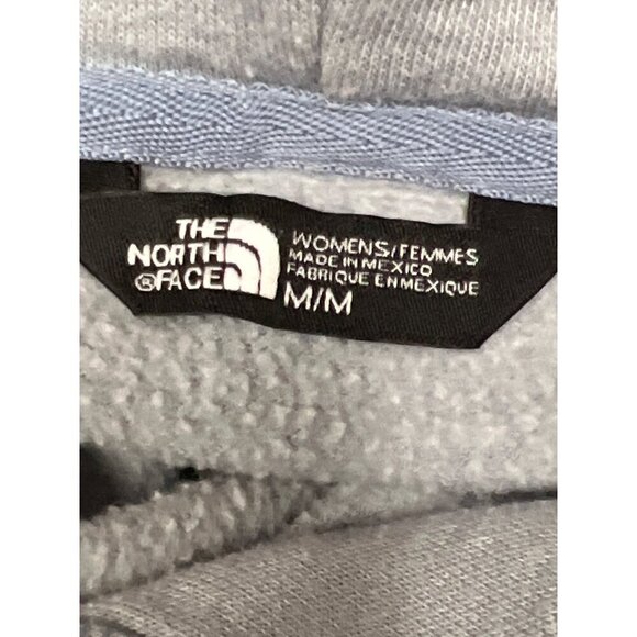 The North Face Grey Blue Aztec Logo Hooded Sweatshirt Hoodie Women's Size Medium - Picture 8 of 10